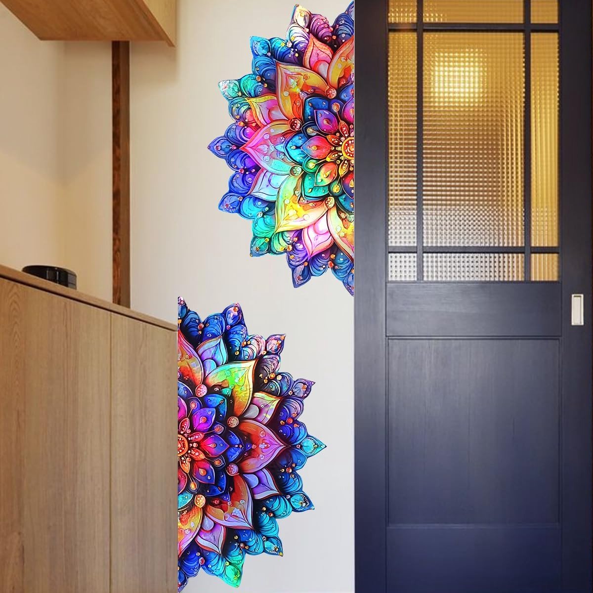 Dailygoods- Muursticker Metallic Effect - 3D Lotus Bloemen - Wanddecoratie Woonkamer - Wanddecoratie Slaapkamer - Peel en Stick - Verwijderbaar Vinyl