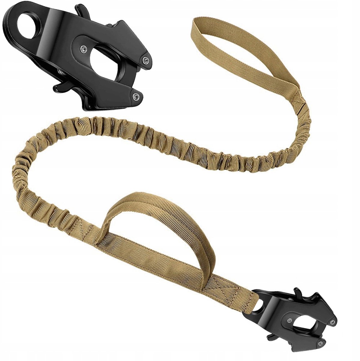 Tactische Hondenriem met Schokdemper - 155cm - Zandkleurig