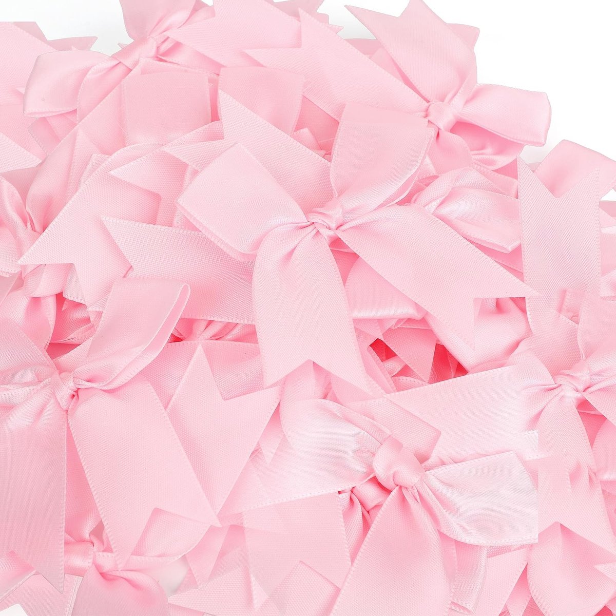 Dailygoods- Cadeauverpakkingsstrikken 50 Stuks - Roze Strikken - 8cm - Polyester - Perfect voor Bruiloftsdecoraties/Jubilea - Glanzend en Comfortabel - Decoratiebogen