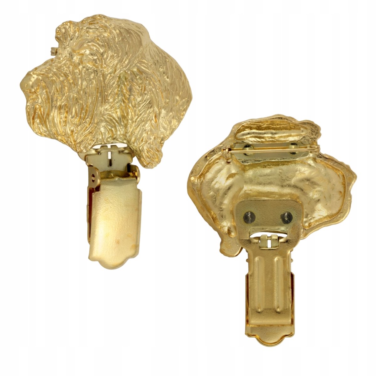 Gouden Grand Griffon Vendéen Brosche met Clip - Ideaal voor Hondenwedstrijden