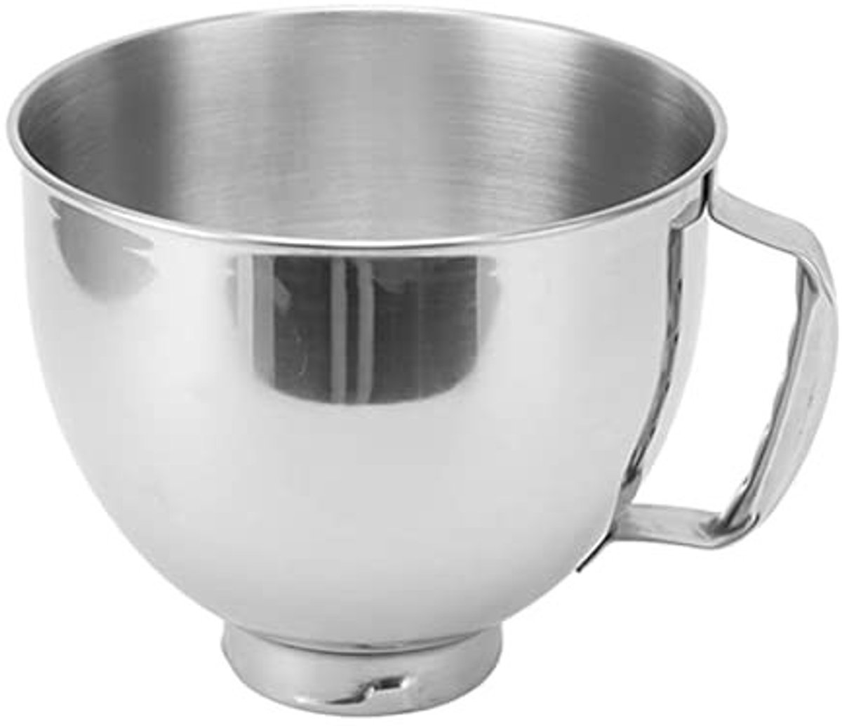ZEYNOMAX- Mengkom Roestvrij Staal - Handvat - Vaatwasmachinebestendig - Compatibel met 4.5QT/5QT Mixers - Hygiënisch - Robuuste Constructie - Keukenkom