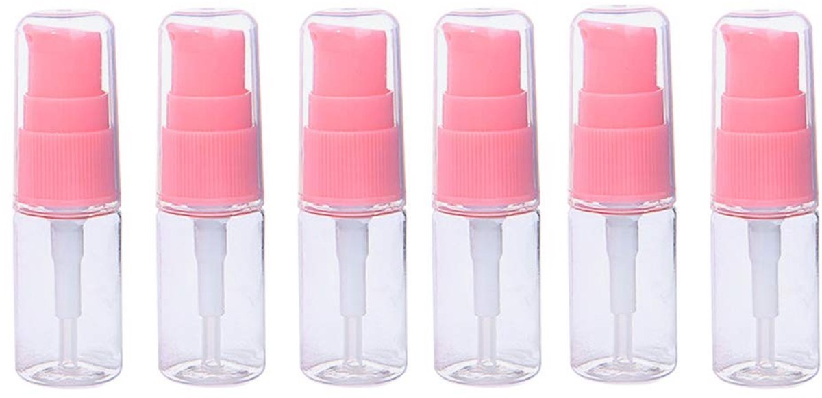 ZEYNOMAX- Pompflesjes 10ml Doorzichtig - Herbruikbare Mini Dispensers - Reisverzorging - Compacte Pompflessen - Georganiseerde Beauty Routine - Ideaal voor Make-up - Reisdispensers