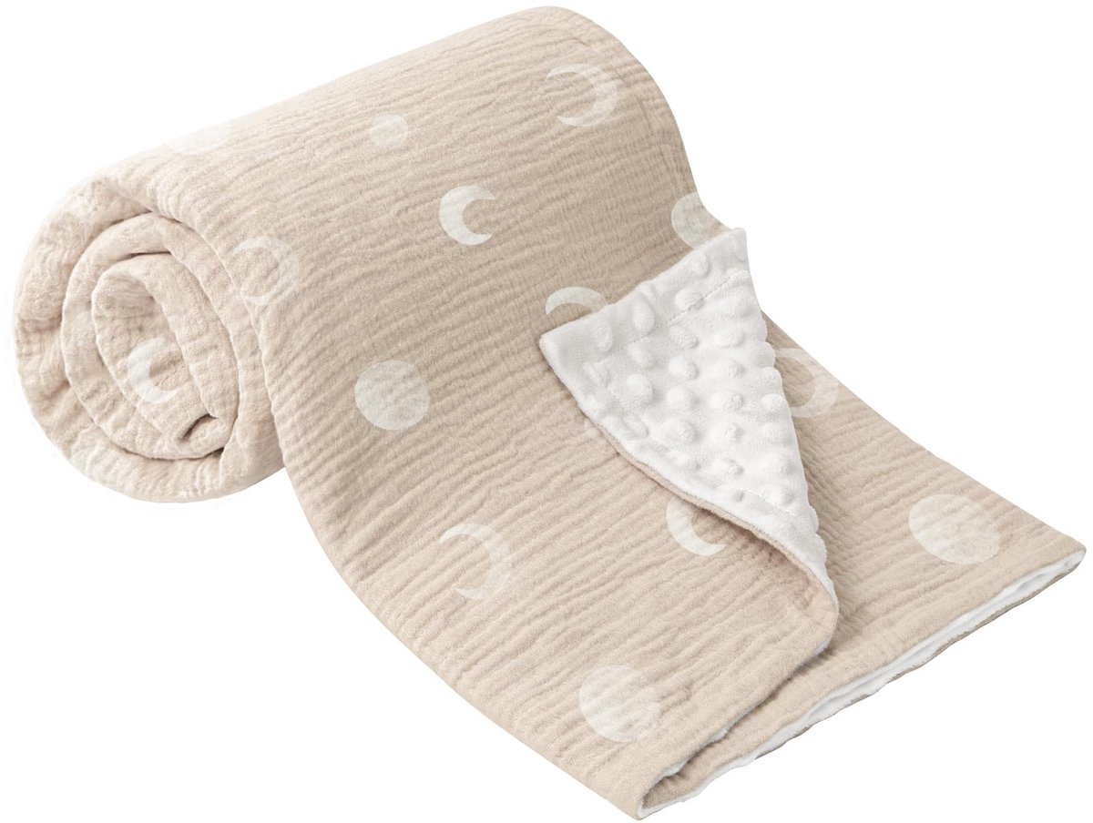 JHUBERS- Babydeken 100% Katoen - Zachte Kruipdeken - Mousseline Slaapdeken - Ademend - 70 x 100 cm - Veilig en Comfortabel