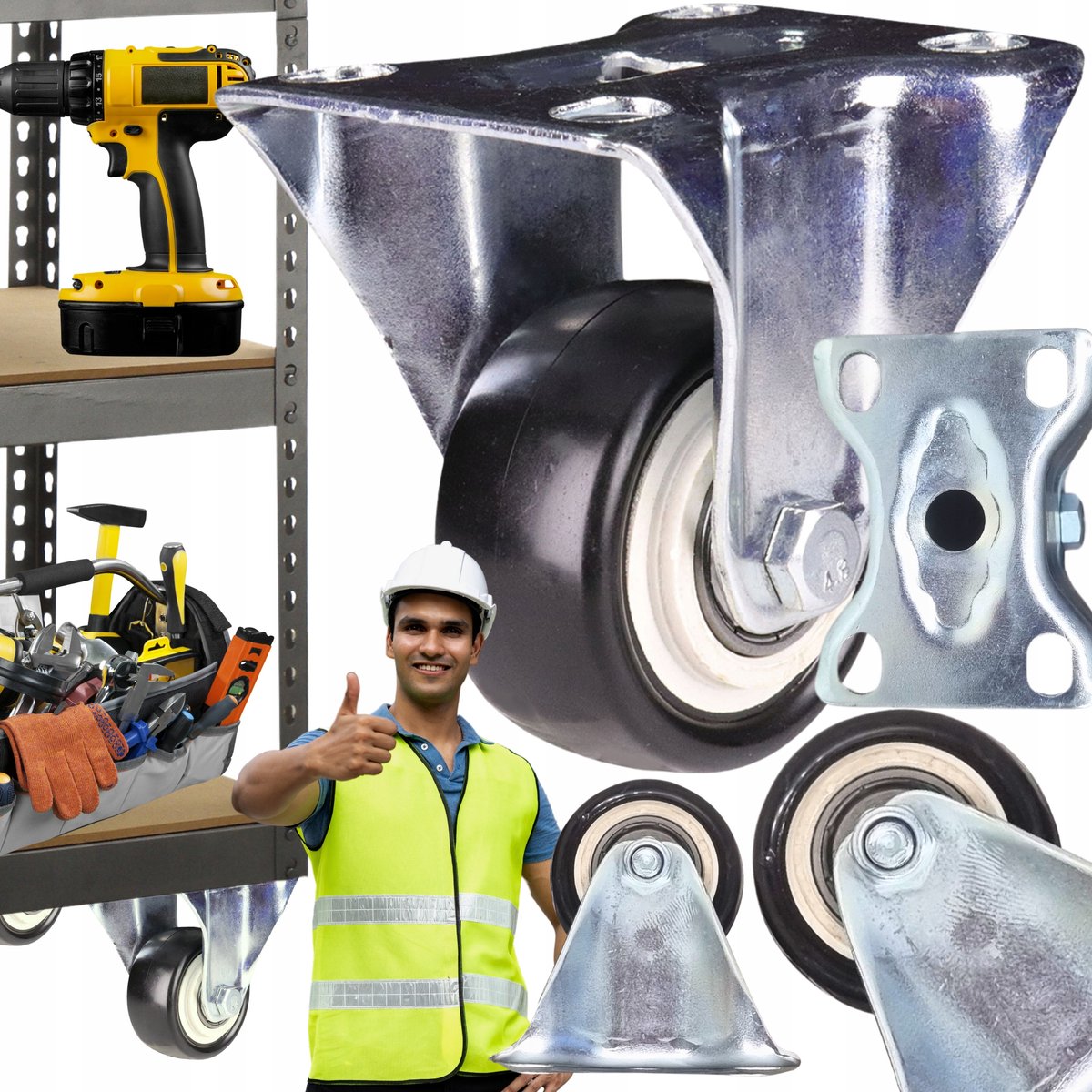Industrieel Zwenkwiel 38mm Polyurethaan - 300kg Draagvermogen