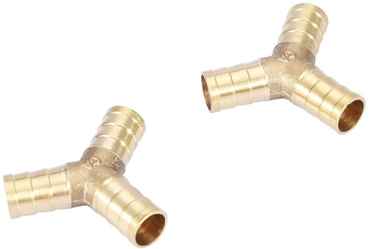 JHUBERS- T-Stuk - Messing - 6/8/10/12/14/16 mm - Afvoer - Water/Gas - Eenvoudige installatie - Corrosiebestendig - T-stuk Verbinding