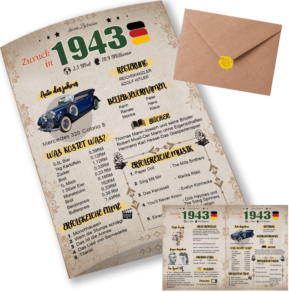 JHUBERS - Bijzondere verjaardagskaart - Vintage cadeau - Grappig en leuk cadeau-idee - A5 formaat - Verjaardagsdecoratie - Jubileumkaart - Gesc...