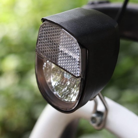 Fietslamp Koplamp - Dynamo Verlichting - Veilig Fietsen - Permanente Parkeerfunctie - 10x6x6 cm - Zwart — afbeelding 4