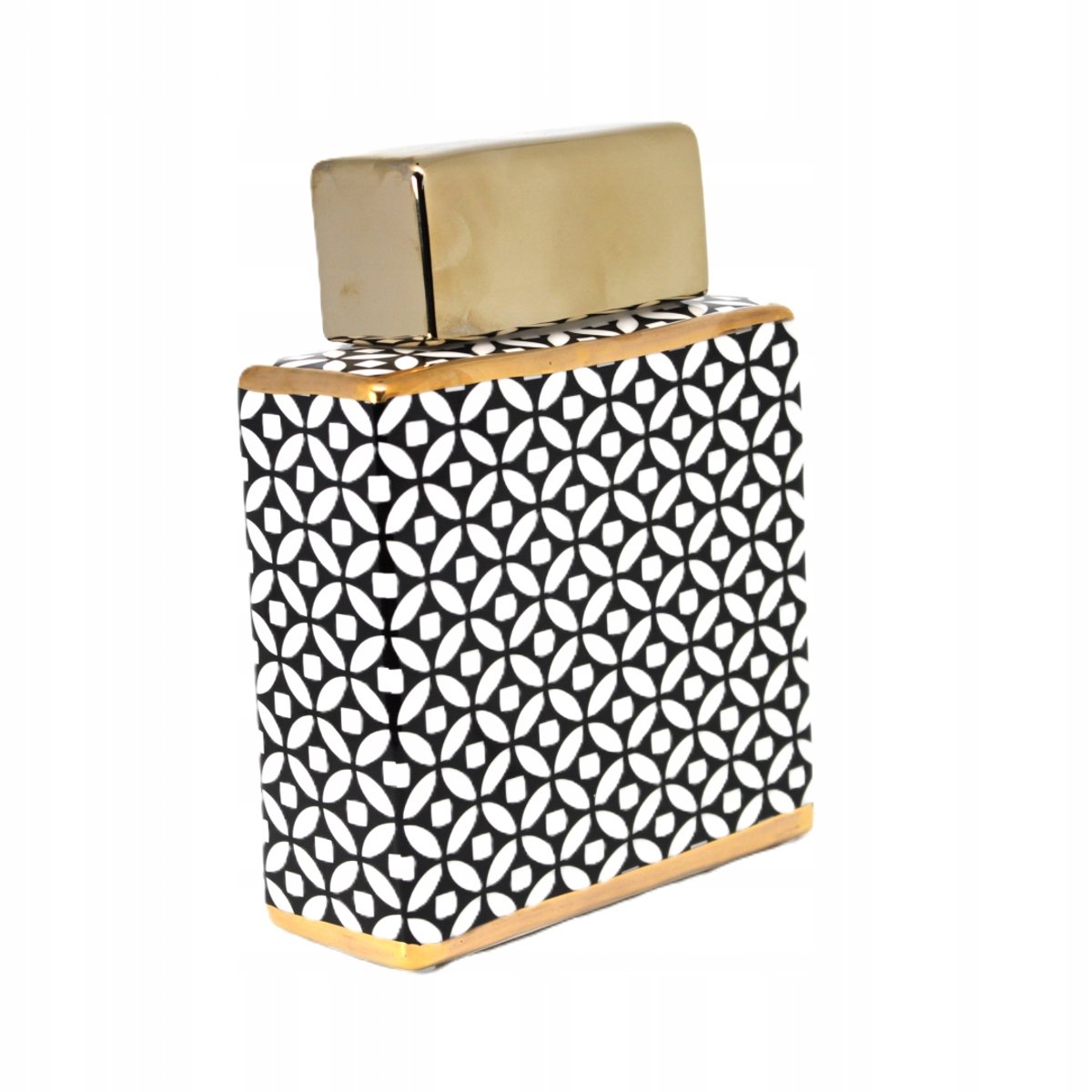 Stijlvolle Keramische Vaas met Geometrisch Patroon - Luxe Decoratie
