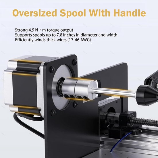 Spoel Wikkelmachine - Draadwikkelaar - Componenten Produceren - Automatische Draaduitlijning - 1200 RPM - Grijs — afbeelding 2