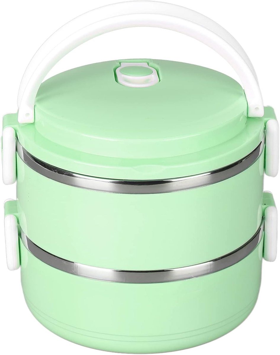 Thermische Lunchbox - Geïsoleerde Voedselcontainer - Warme Maaltijden Meenemen - Lekvrije Afdichting - 3300cc Capaciteit - Zilver