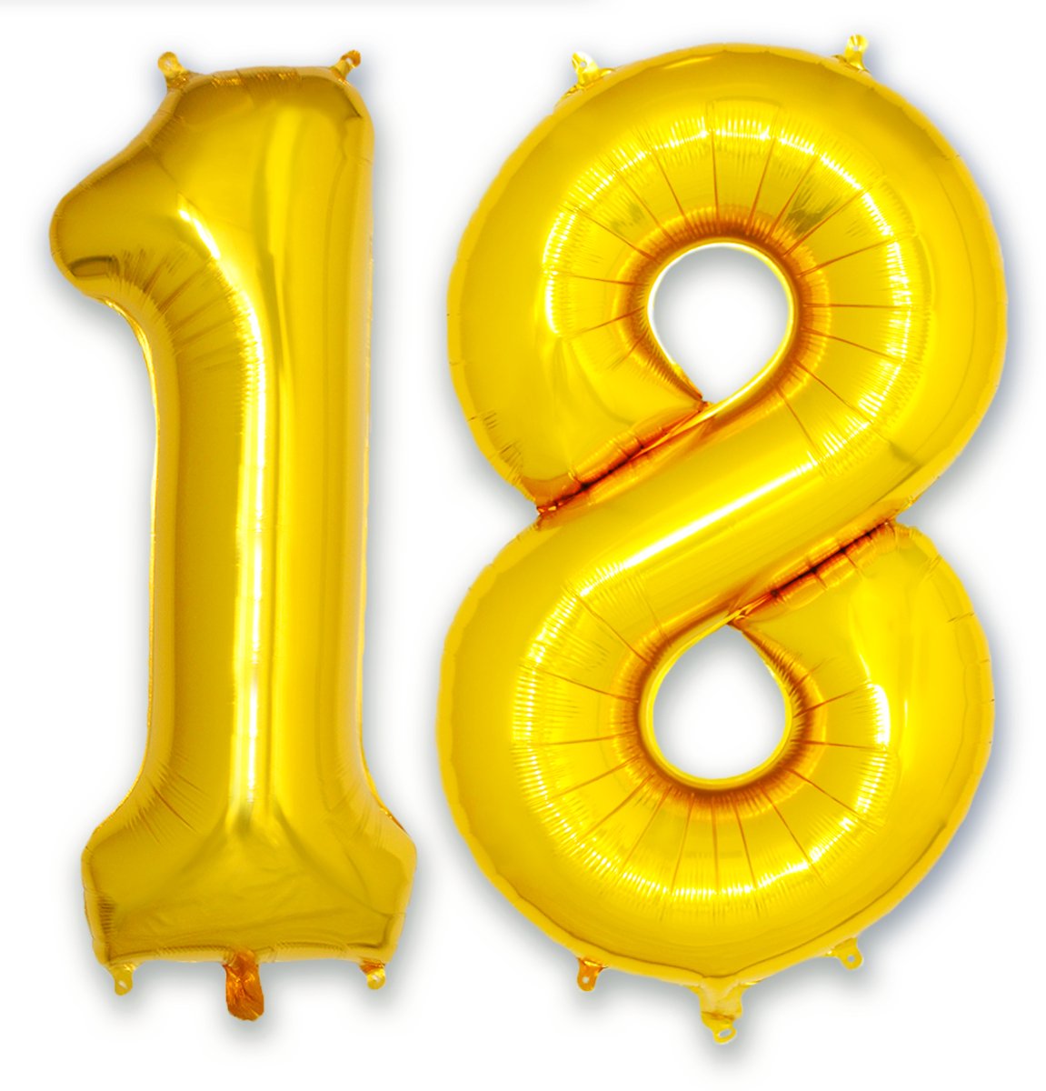 Folie Ballon Cijfer 18 Jaar Cijferballon Helium Ballonnen Feest Versiering Folieballon Verjaardag Versiering Goud 86 Cm