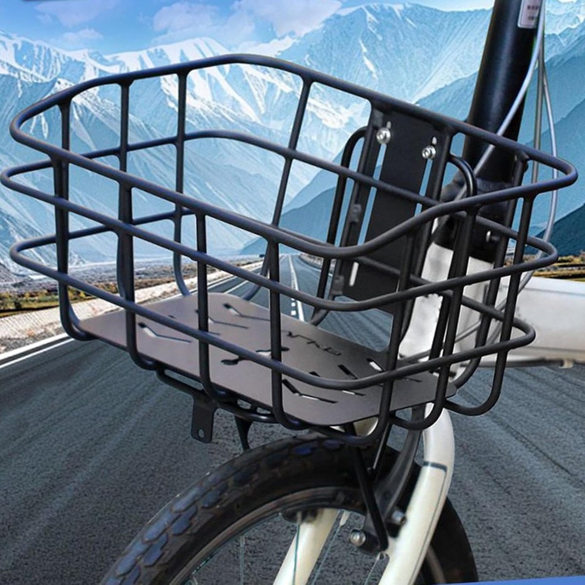 Fietsmand Aluminium - Bagagedrager voor - Dagelijkse Transport - Versterkte Draagstructuur - 35 x 28 x 18 cm - Zilver
