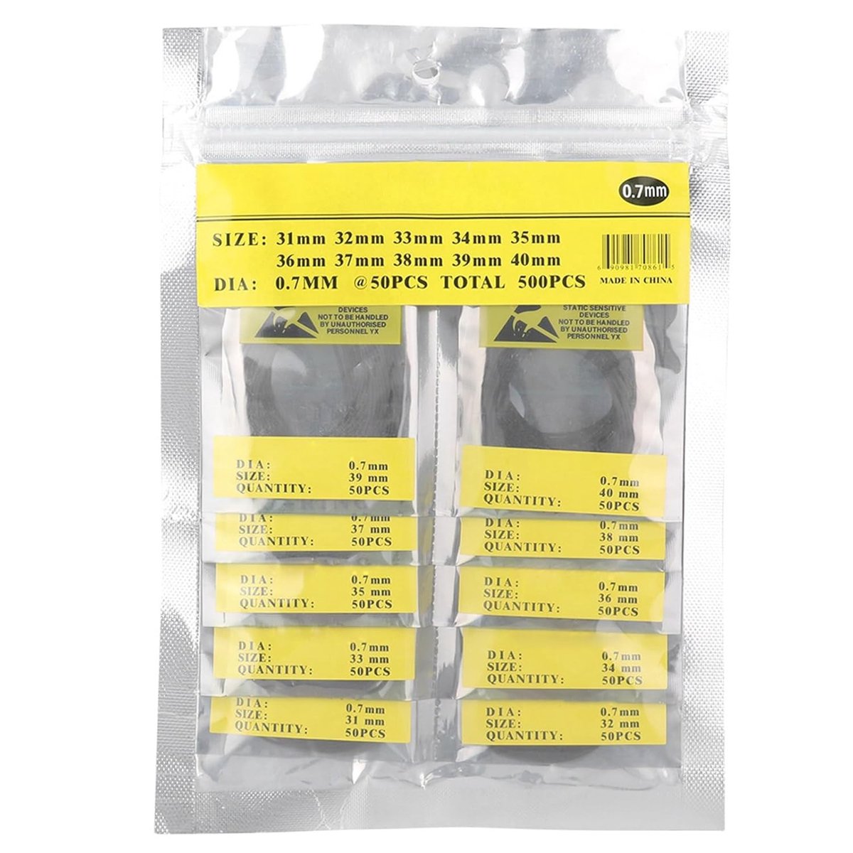 Dailygoods- Horlogeafdichtingen 500 Stuks - Waterdichte Rubber O-ringen - Vervangingsgaskets - Flexibel en Stevig - Geschikt voor Horlogemakers - Horloge O-ringen
