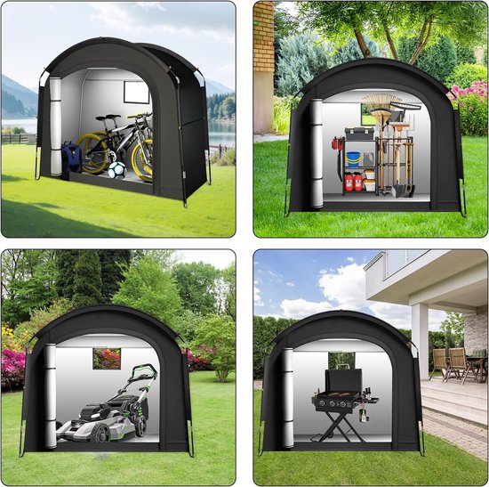 Fietstent - Schuurtent - Fietsbescherming - Waterdicht - UV-bestendig - 200x80x165 CM - voor 1 tot 2 Fietsen — afbeelding 5