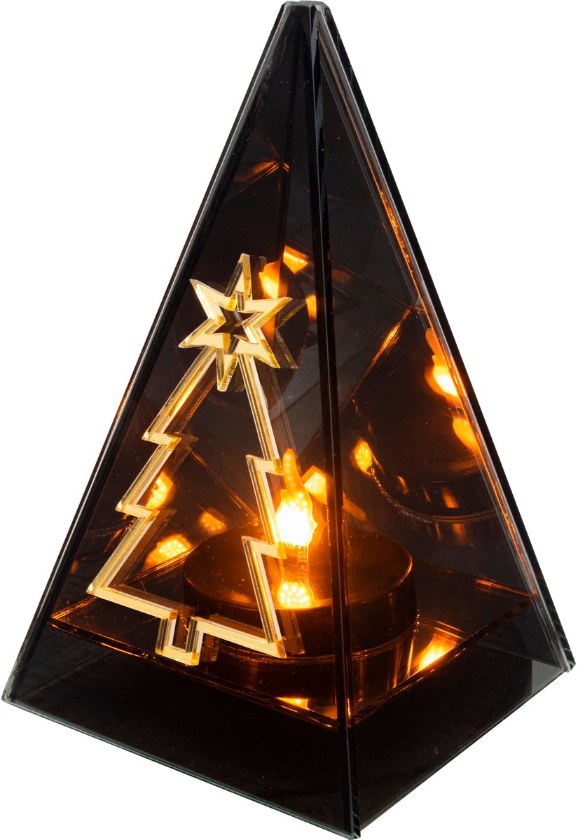 Gouden LED Graflicht Kerstboom Vlam Effect Grafdecoratie 20cm