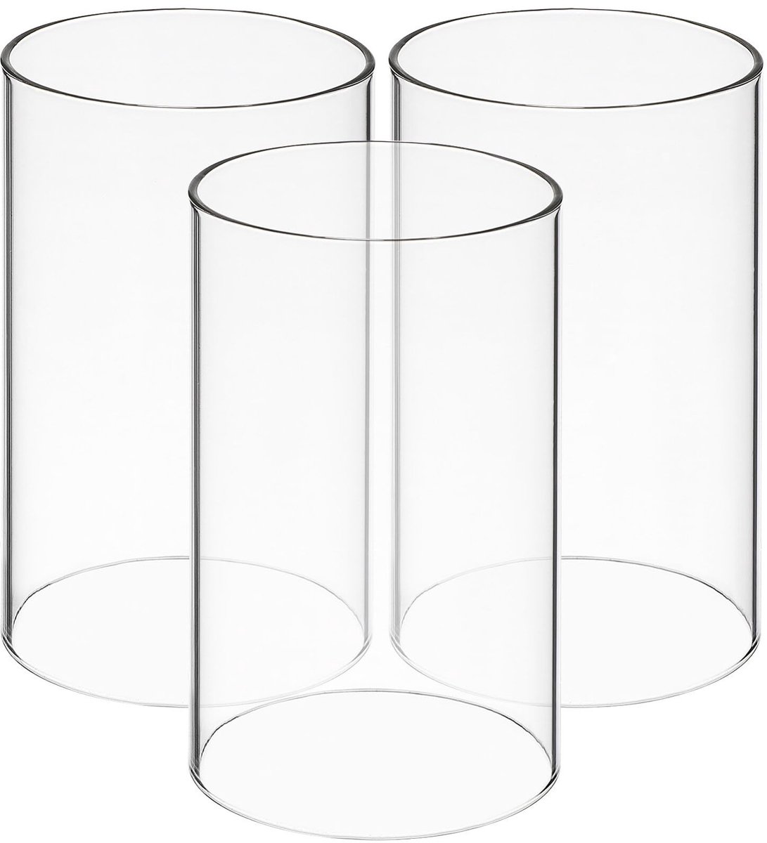 Dailygoods- Kandelaars Winddicht - Open Ontwerp - Glazen Kaarsenhouders - Voor Pilaarkaarsen - 6Cm Breedte - 10Cm Hoogte - Kaarsenhouder