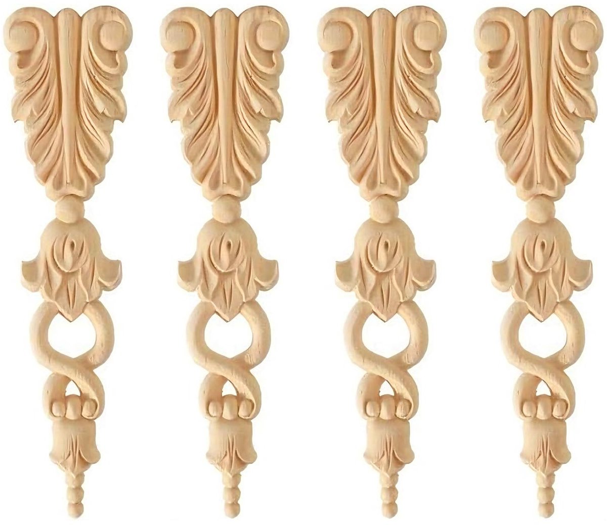 Dailygoods- Sierlijst Decoratief - Houten Sierlijst - Zelfklevend - 3D-patronen - Ornamenten voor Meubels - Natuurlijke Houtkleuren - Decoratieve Houten Ornamenten