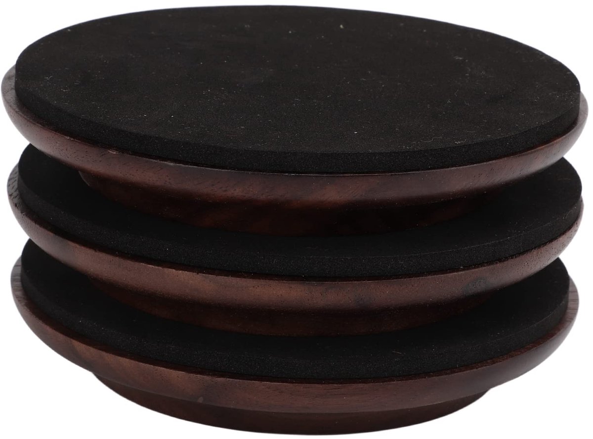 Dailygoods- Piano Caster Pads - 3 Stuks Antislip - Voor Grote Piano's - Bescherming Hardhouten Vloeren - Verlenging Levensduur Vloermaterialen - Stijlvol Houten Ontwerp