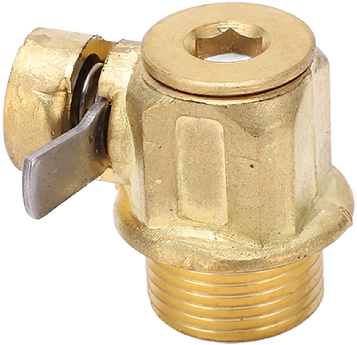 Dailygoods- Olieafvoerventiel Compact - Eenvoudige bediening - Lichtgewicht - Roestvrij staal - Messing - Efficiënte olieverversing - Olieklep