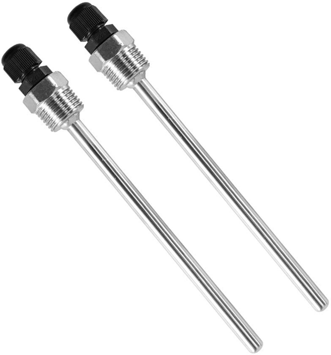 Dailygoods- Dompelhuls 300 mm - 2 Stuks - Roestvrij Staal - G 1/2 Inch Schroefdraad