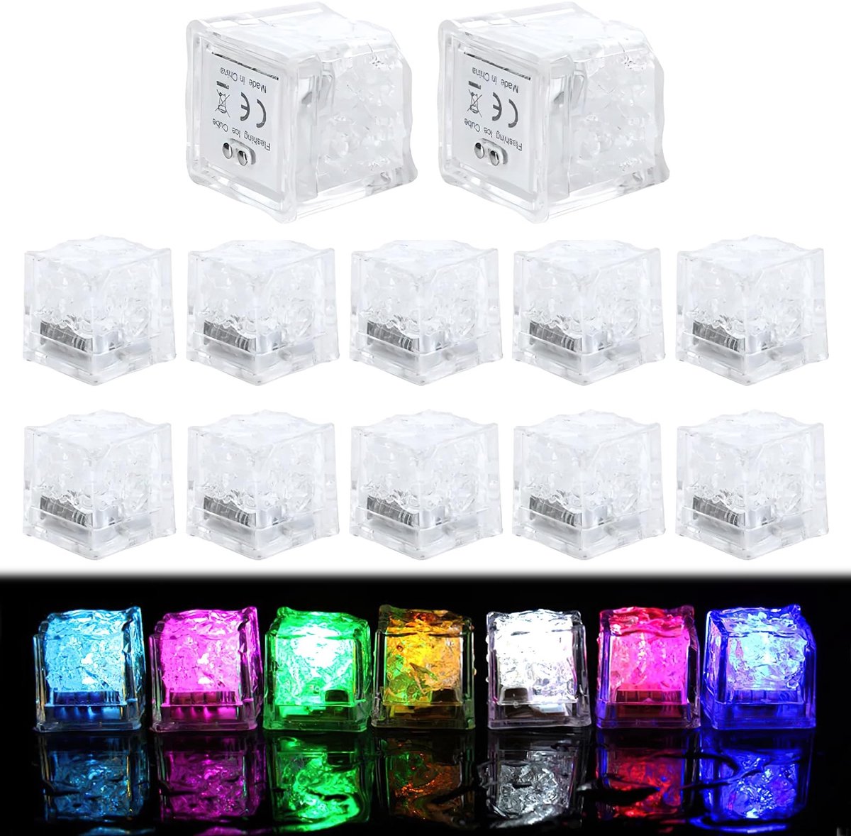 Dailygoods - Set van 12 LED IJsblokjes voor Drankjes