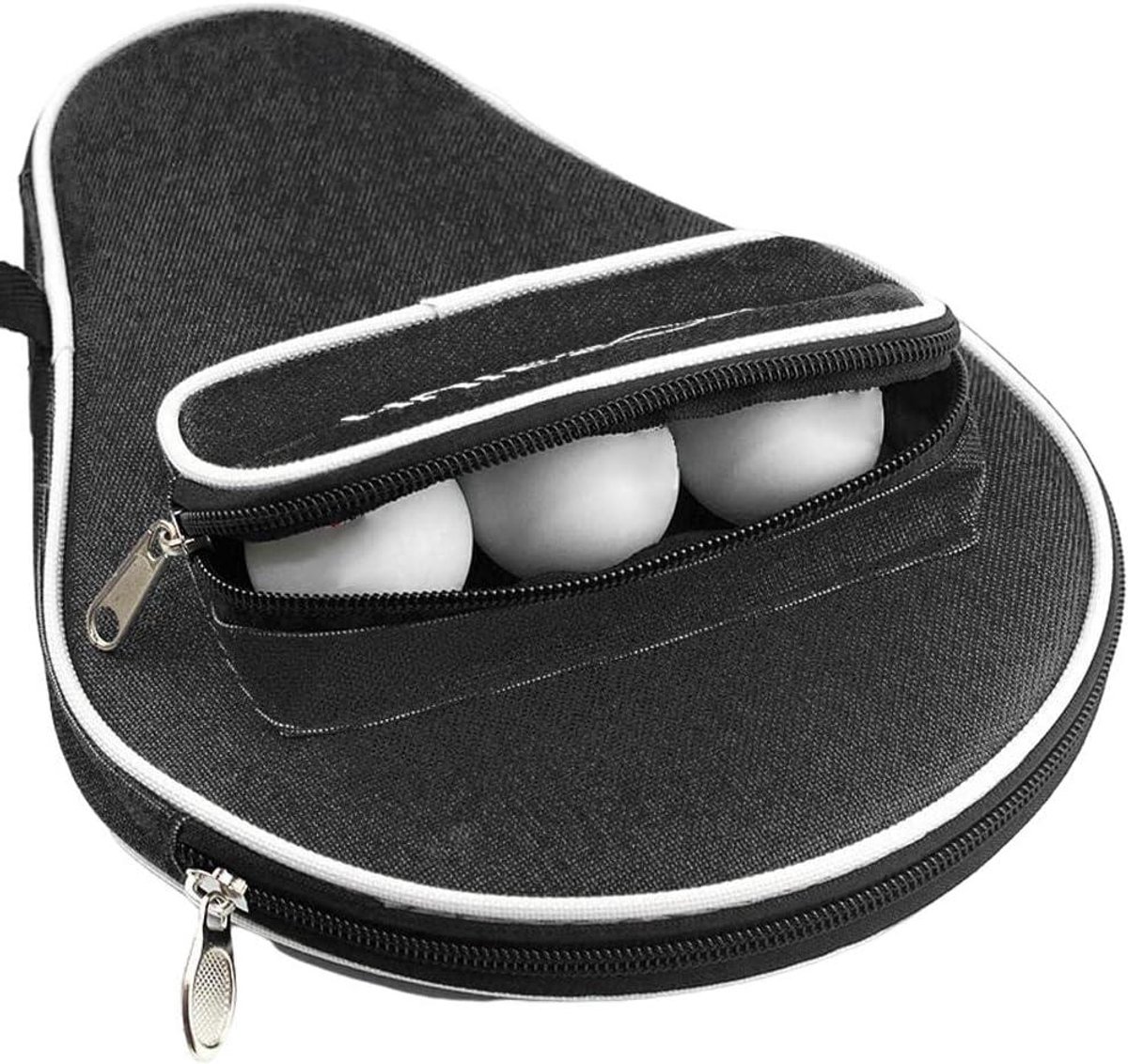 Tafeltennis Racket Tas - Pingpong Hoes - Sport Opslag - Waterdicht Met Ballenvak - 30 X 205 Cm - Zwart