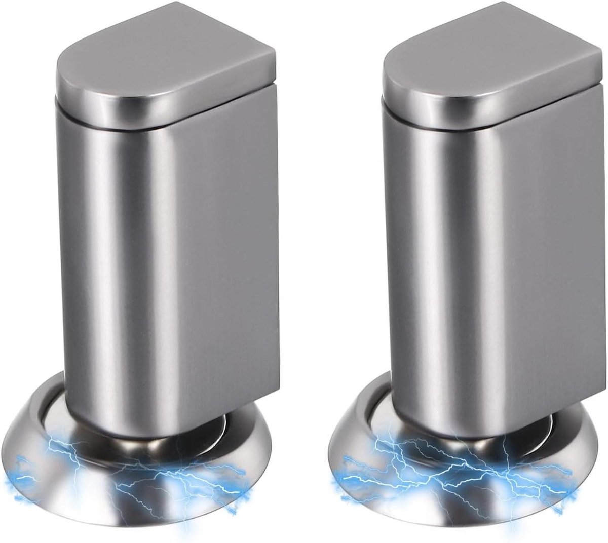 Magnetische Deurstoppers - Deurvastzetters - Deuren Open Houden - Roestvrij Staal - 2 stuks - Grijs