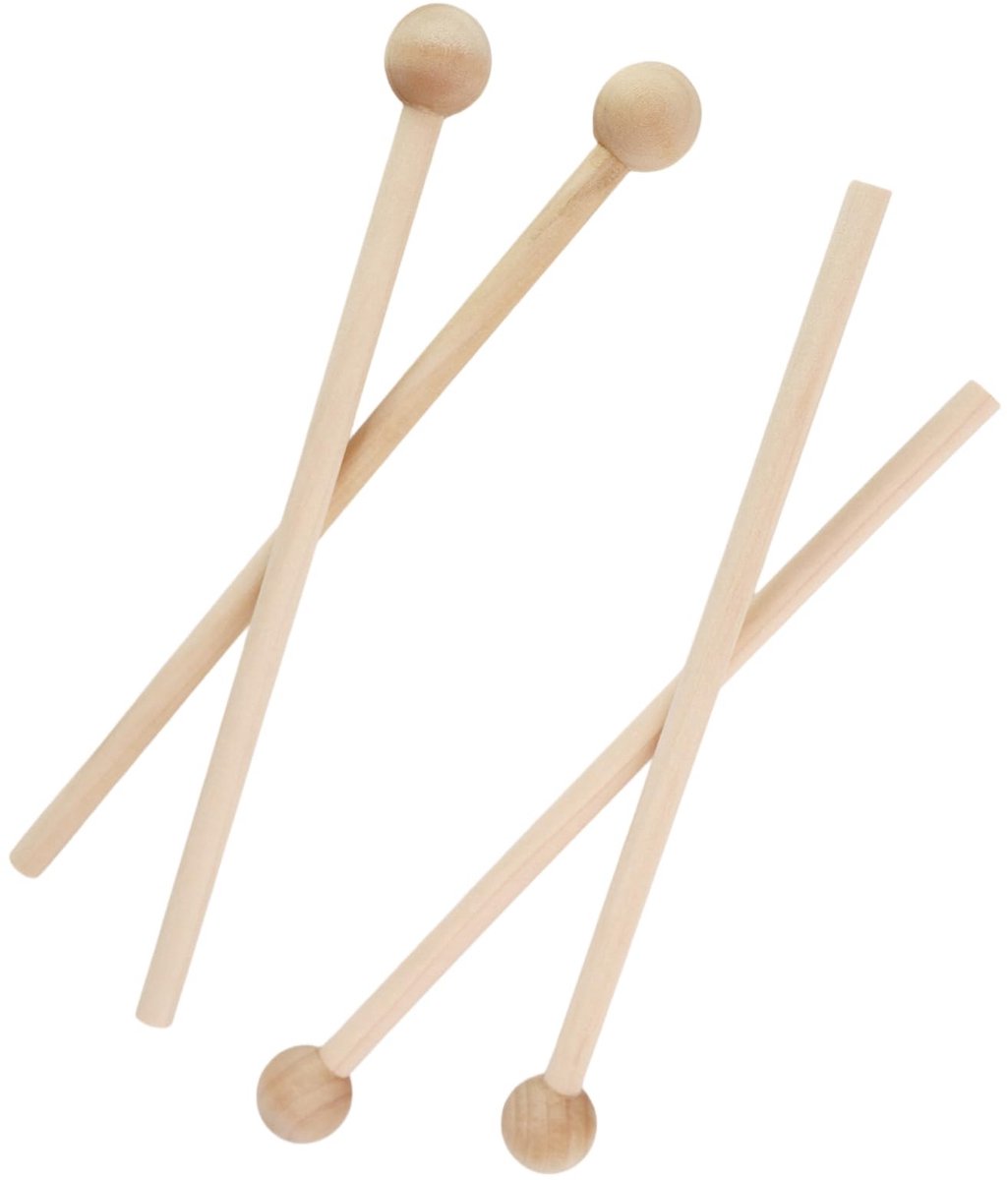 BRENZOOS- Xylofoonbeugels 21 cm - Houten Drumsticks - Set van 4 - Natuurlijk Massief Hout - Elegante Uitstraling - Schone Geluidskwaliteit