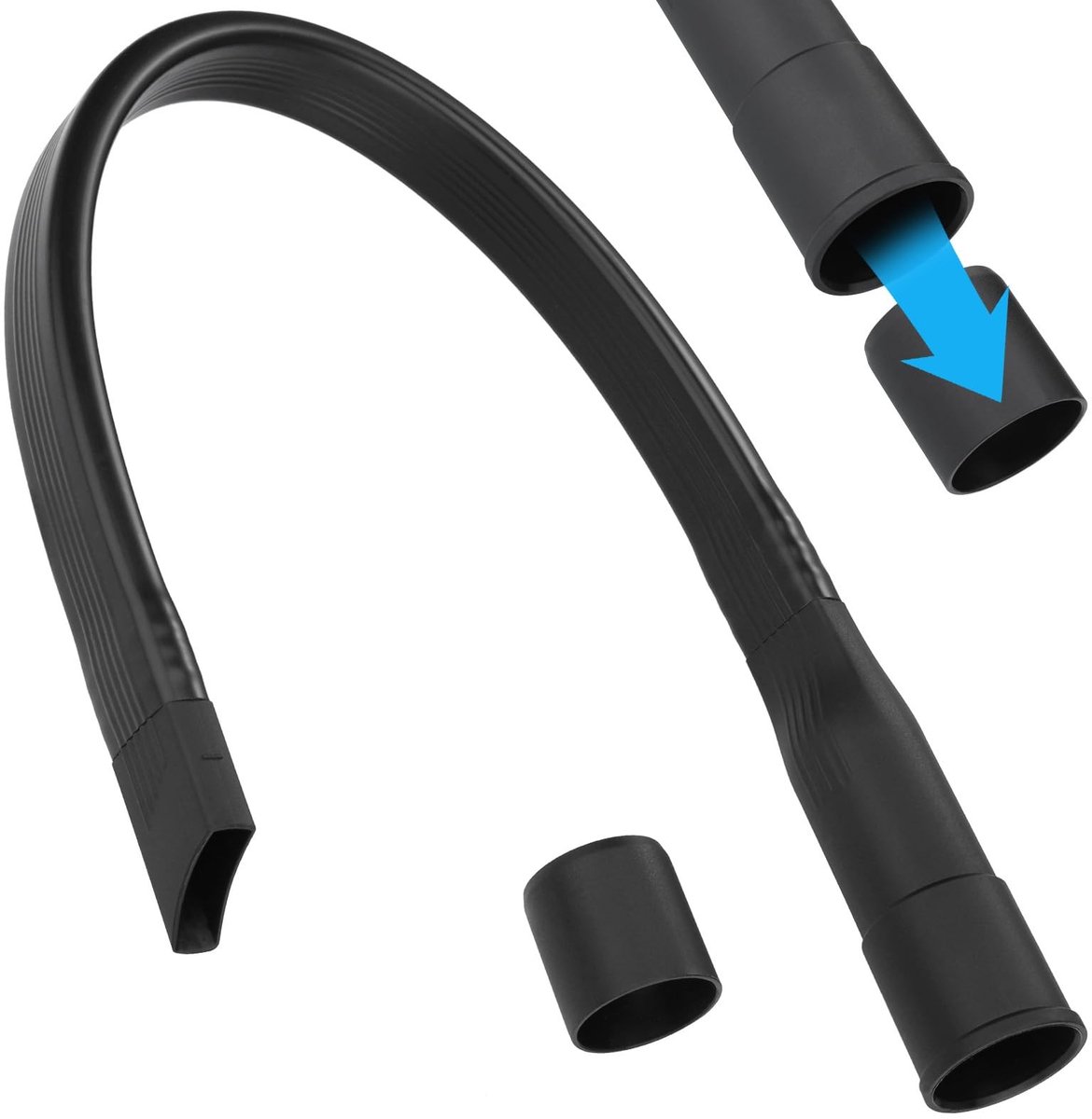 BRENZOOS- Kierenzuiger 65 cm - Flexibele Zuigmond - Universele Adapter 32/35 mm - Geschikt voor Stofzuigeraccessoires - Hoogwaardige PP Materialen - Ideaal voor Meubels en Auto - Stofzuigeraccessoire