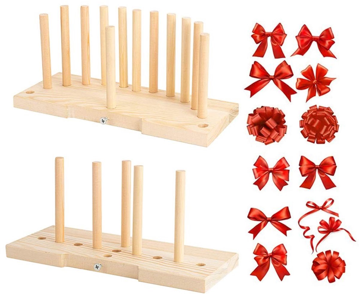 JHUBERS- Boogmaker Duurzaam - Houten Krans - Draagbare Boog Tie Machine - Lichtgewicht - Aanpasbaar - Inclusief 12 Houten Stokken - Strikmaker