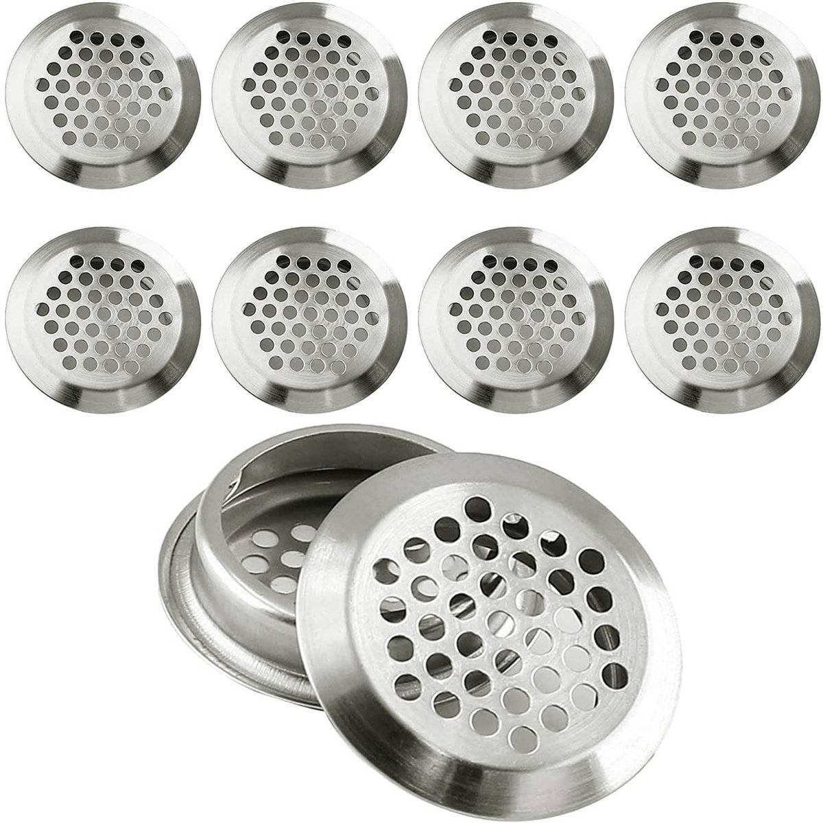 BRENZOOS - 10 Stuks Ronde Ventilatieopeningen van Roestvrij Staal