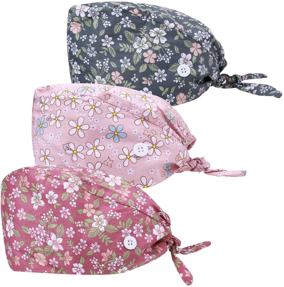 MTTproducts - 3 Stuks Verstelbare Dames Werkmutsen Katoen