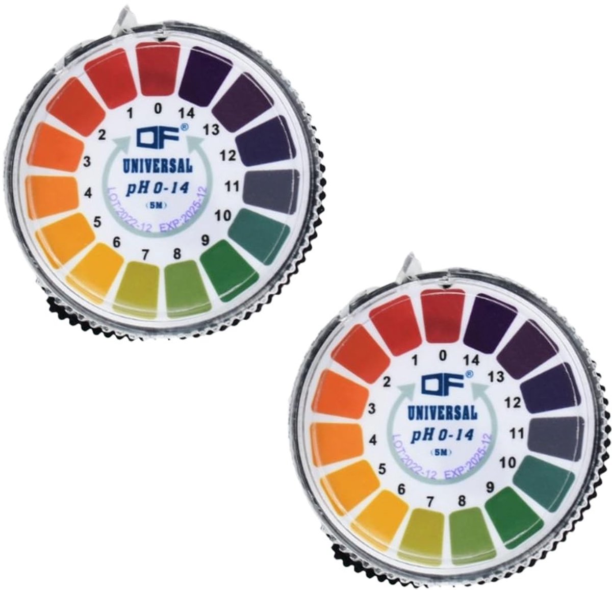 Dailygoods- pH-testpapier 2 Rollen - Meetbereik 0-14 - Lakmospapier - Geschikt voor Water/Huidverzorgingsproducten - 5 Meter - Inclusief Kleurvergelijking