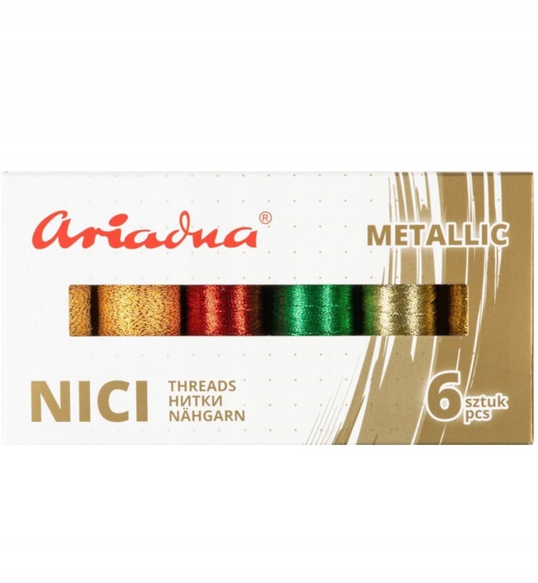 Ariadna Metallic Silva Garen Set - 6 Aardetinten, 150m/250m