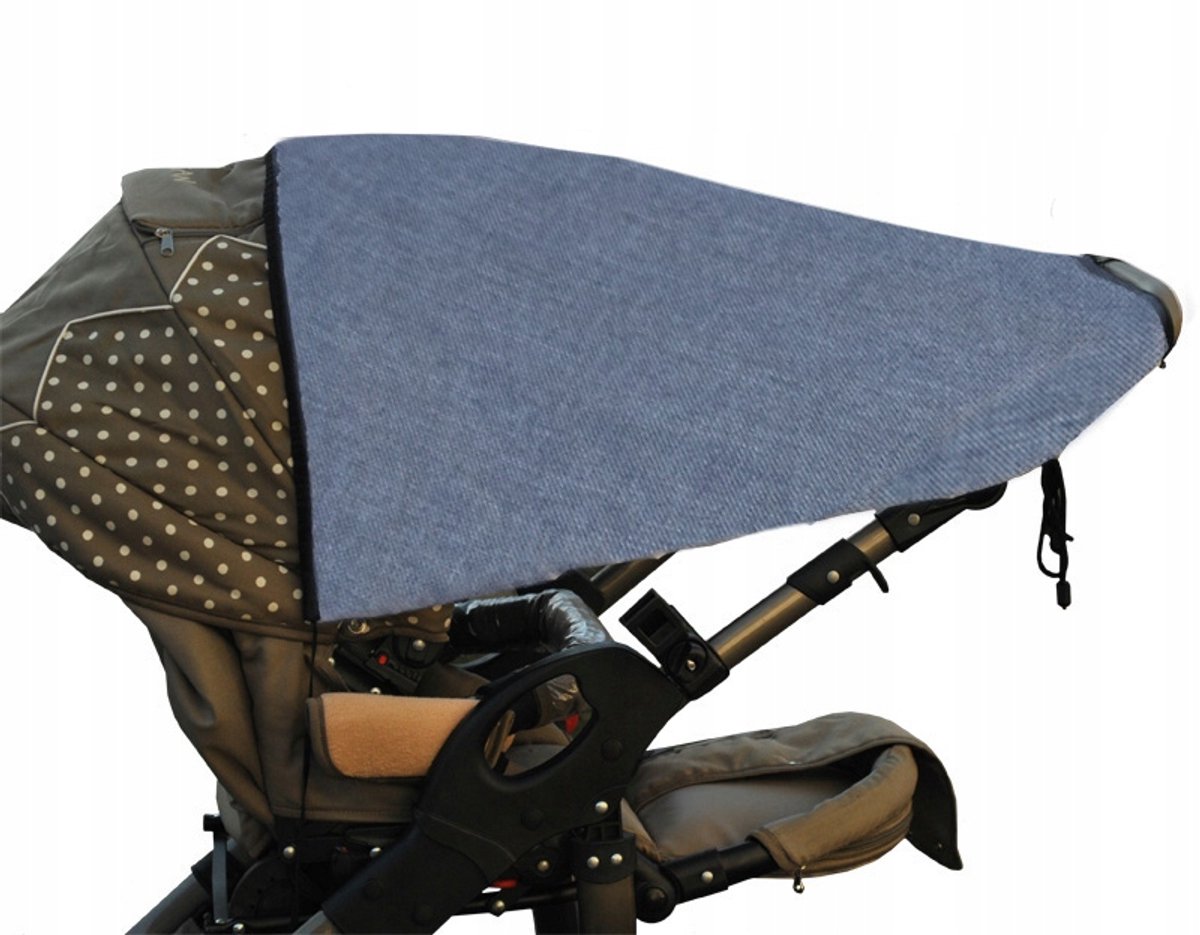 Bomix Zonnekap Kinderwagen - Marine Blauw Linnen