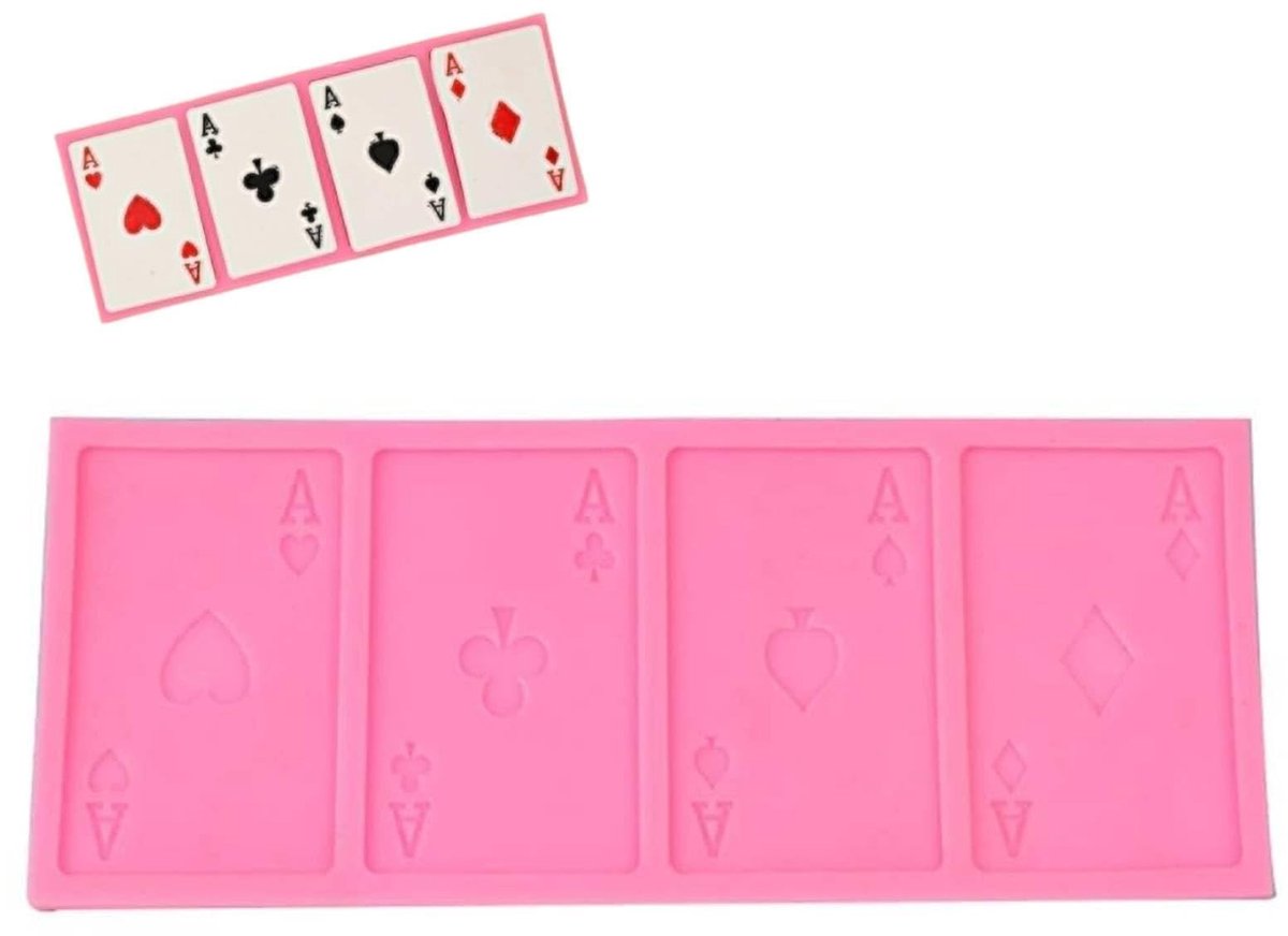 Dailygoods - Poker Card Silicone Molds - Bakvormen voor Cake, Chocolade en Desserts