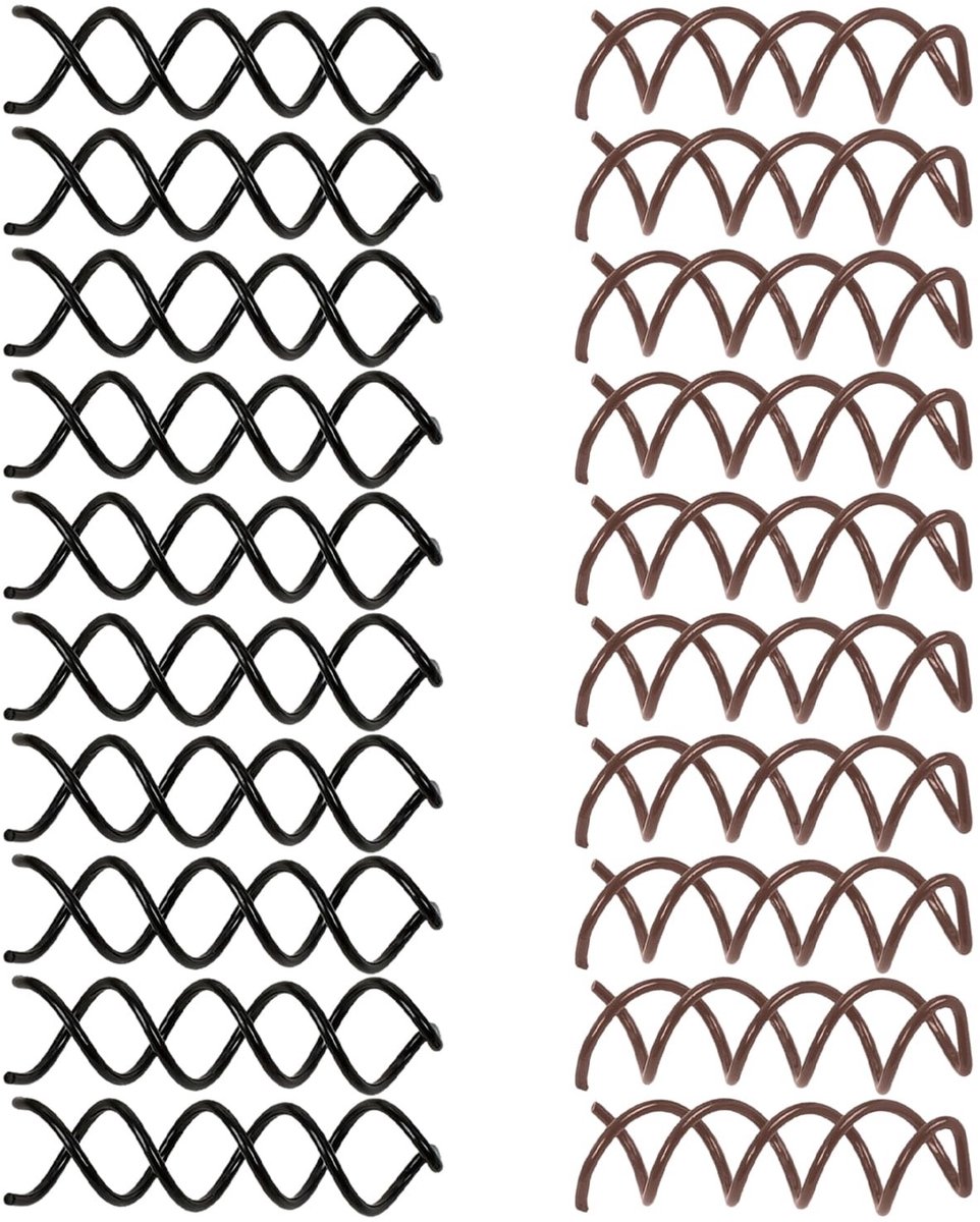 20 Stuks Spiraal Haarspeldjes Set voor DIY Kapsels Zwart & Bruin