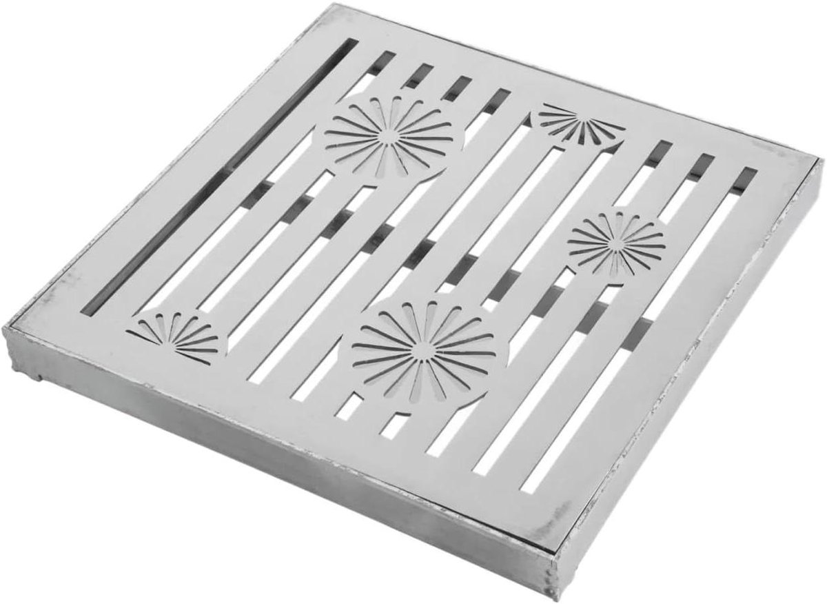 Afvoerrooster Roestvrij Staal - Regenwaterfilter Buiten - Voorkom Verstoppingen - Duurzaam Metaal - 200x200mm - Zilver