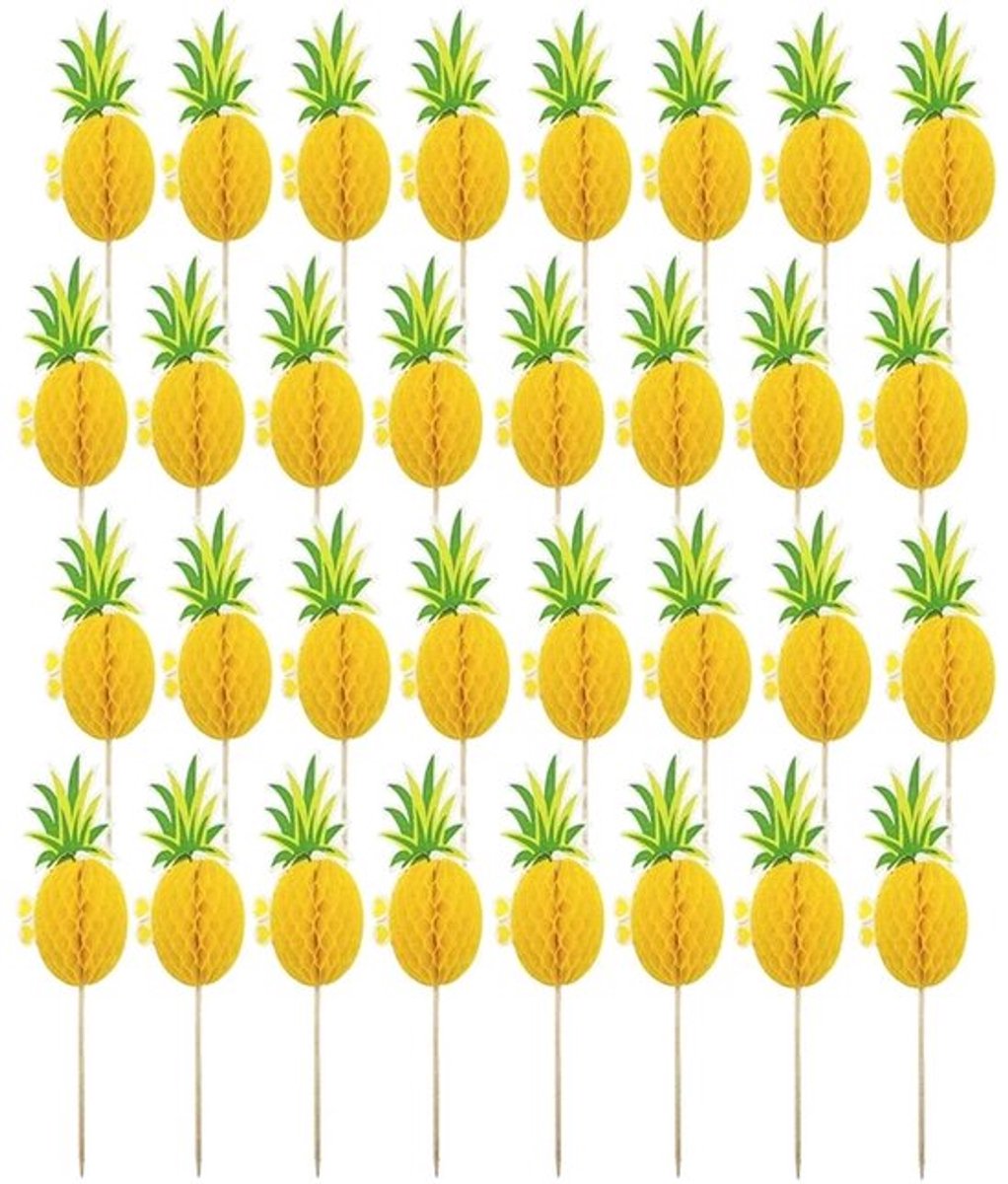 Dailygoody - 3D ananas Cocktail Sticks - Bamboe Houten Cocktail Stick