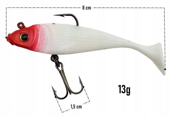 Jointed Shad Kunstvis 8cm 13g - Kant-en-klaar met Jig Hook — afbeelding 2