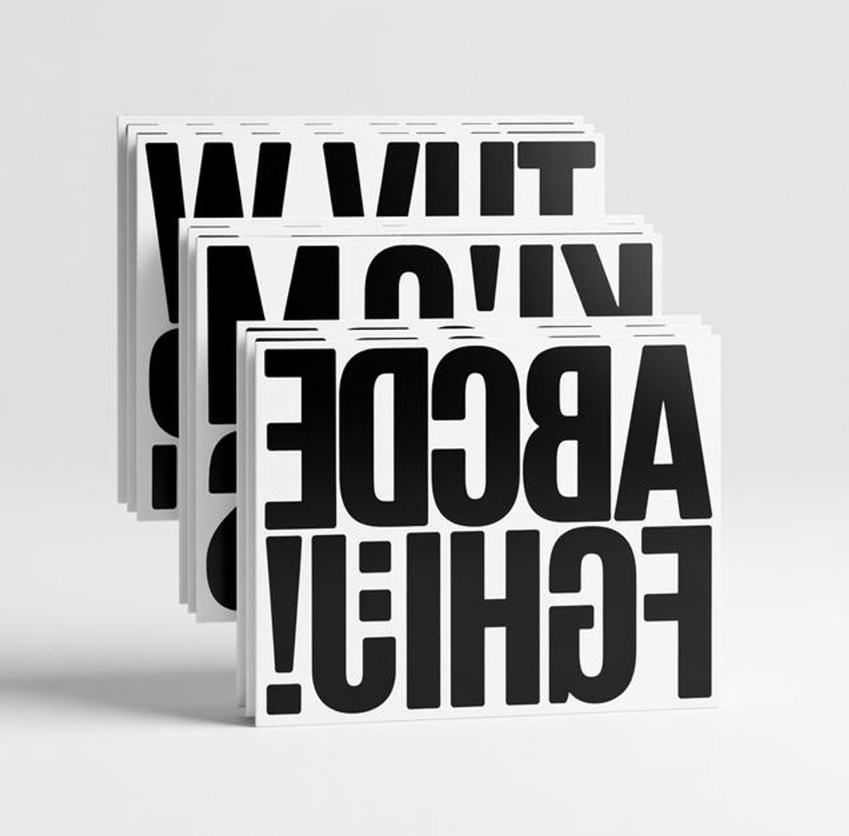 Maison Elara Set van 108 Zelfklevende Letterstickers in Zwart, 9 Vellen met Grote Letters voor Creatieve Projecten, Alfabet Stickers en Decoratie