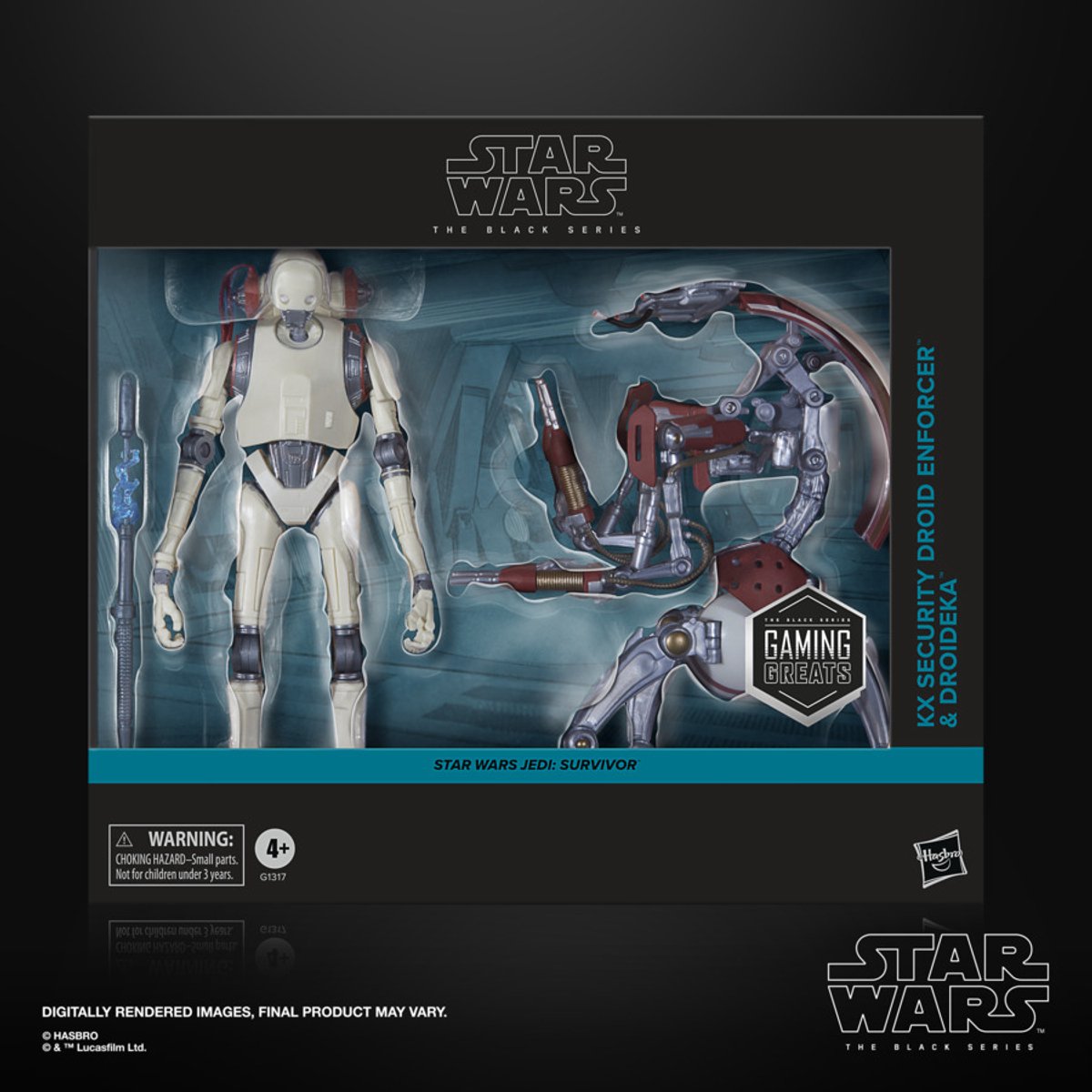 Star Wars The Black Series KX Security Droid Enforcer en Droideka, actiefiguurset (15 cm)