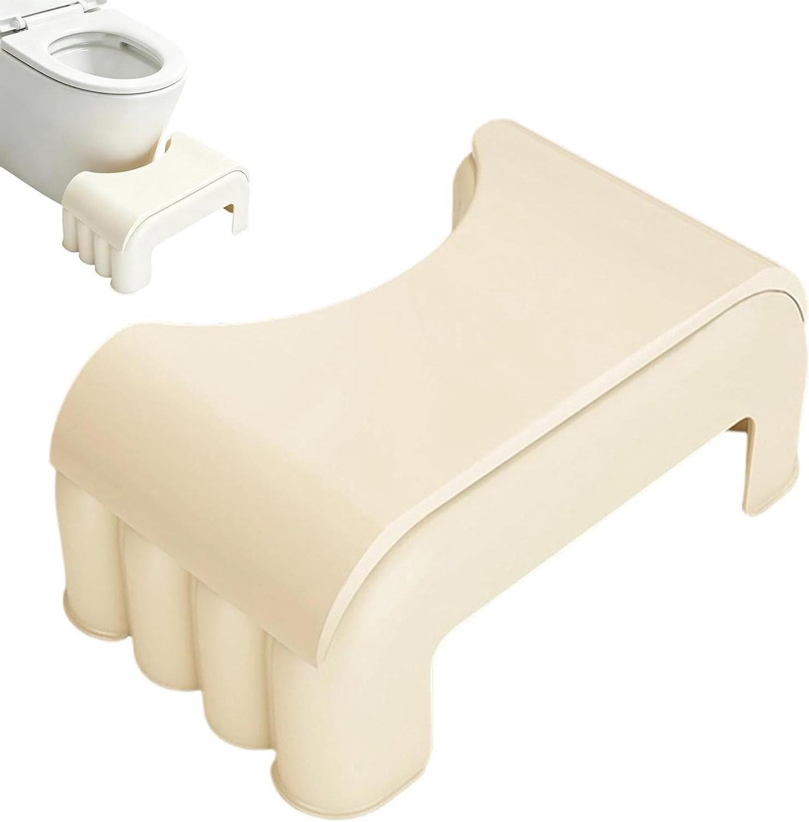 Toiletkruk - Opstapje Badkamer - Comfortabele Ontlasting - Antislip Stabiliteitsbasis - 39x24x39 cm - Wit