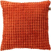Dutch Decor ROME - sierkussen 45x45 cm - effen kleur - 3D-structuur - Potters Clay - oranje - Inclusief binnenkussen - Luxe kussens voor woonkamer & bank