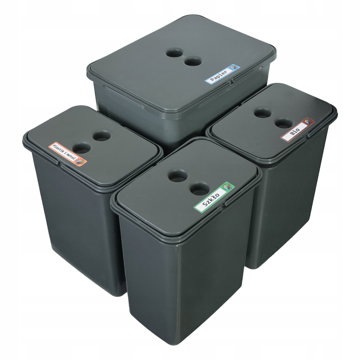 FLEXI Afvalscheidingssysteem voor Lades (50-60cm) - 1x20L, 3x8L