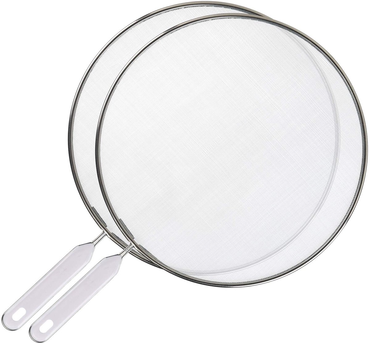 Dailygoods- Pannenspatbescherming 2-delig - Spatdeksel 25/29 cm - Roestvrij Staal - Handgrepen met Kunststof Inzetstuk - Vermindert Vetspatten