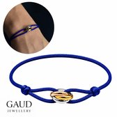 GAUD Trinity Touwarmband Royal Blue Dames & Heren – Verstelbare Blauwe Koordarmband met Goud, Zilver & Roségoud Details