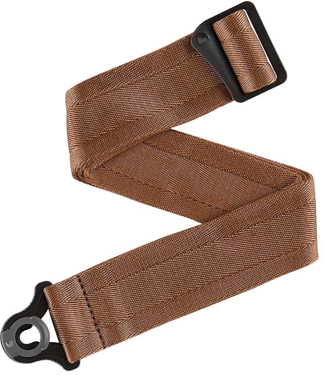 D'Addario Auto Lock Locking Guitar Strap, Umber Brown gitaarband riem