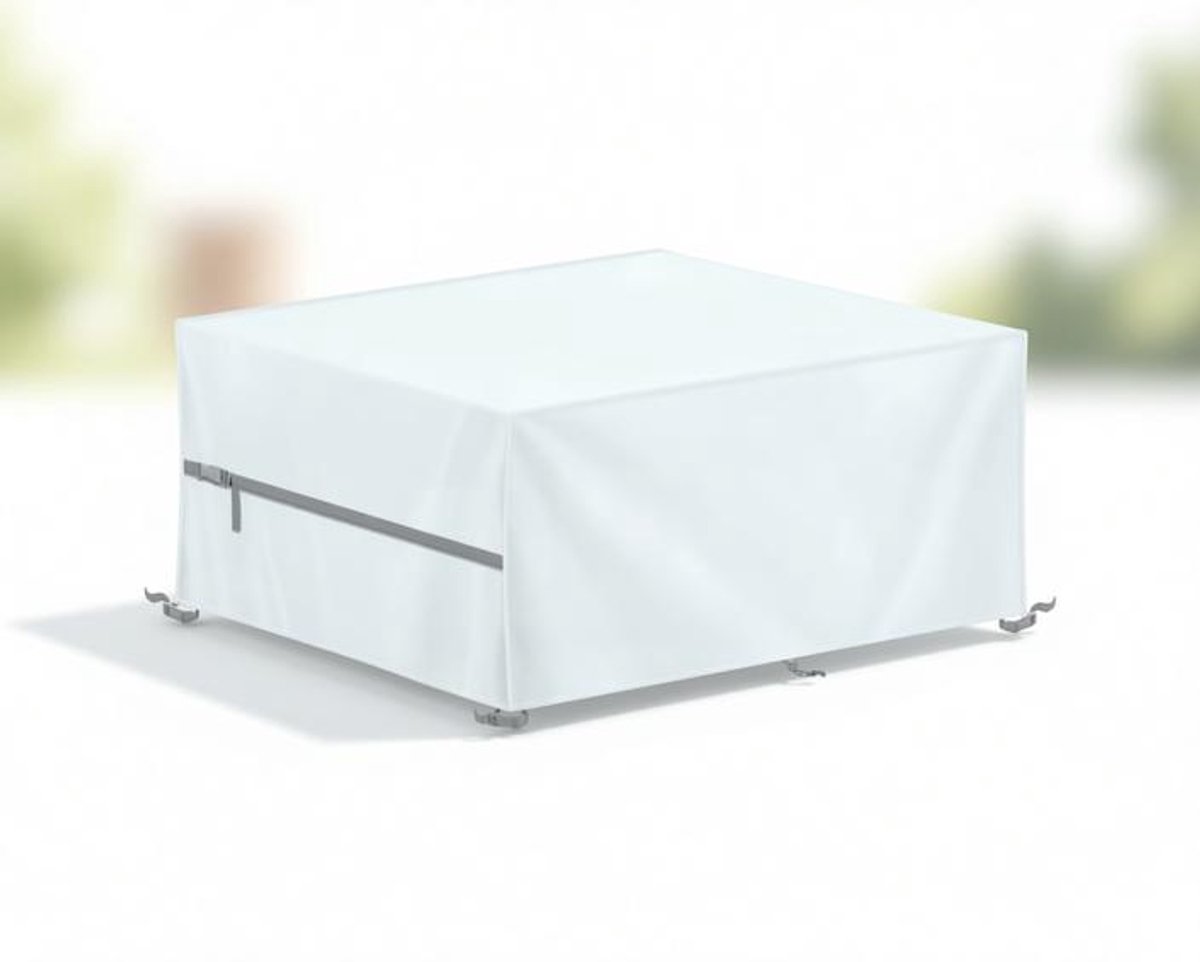 ElleMooi Tuintafelhoes 170x110x75 cm Waterdicht 420D Oxford-Stof Winddicht UV-Bestendig Beschermhoes voor Rechthoekige Tafel en Stoelen - Zilvergrijs