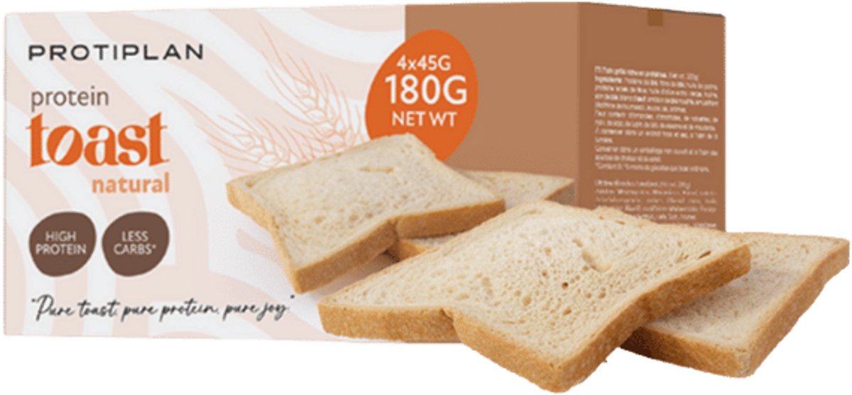 Protiplan - Protein Toast Natural - 4 stuks - 4 x 45 g - Koolhydraatarme toast